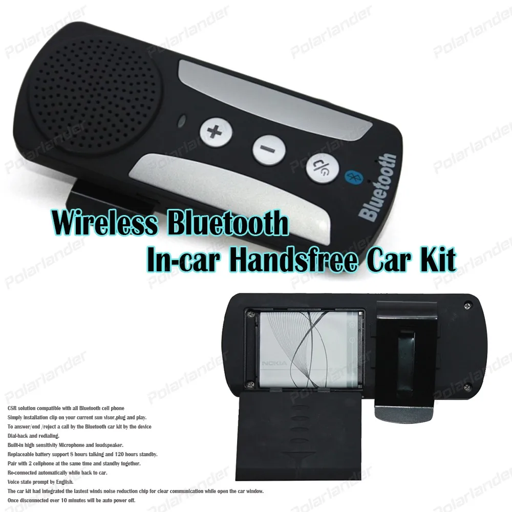 Wireless Bluetooth hands free car Kit sun visor For Smartphones with