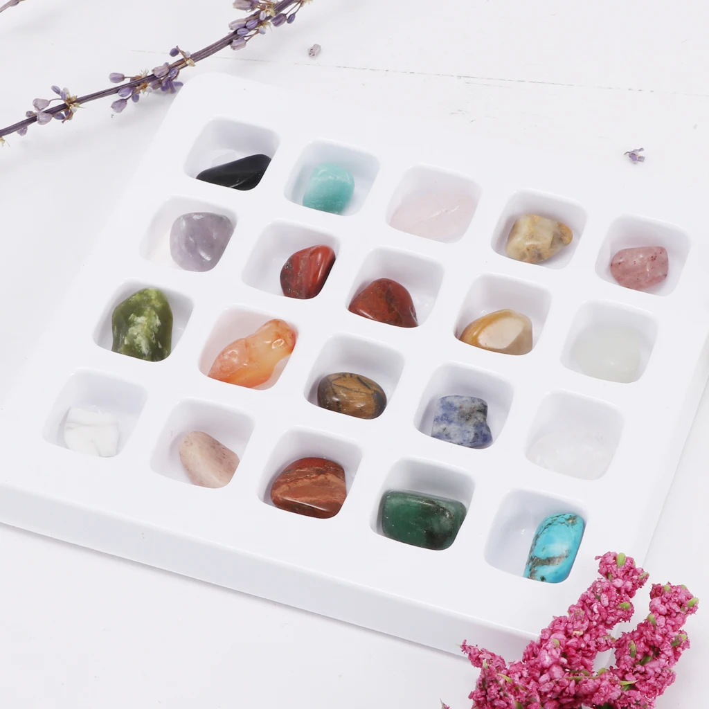 Geology Mineral Specimens Kits, Rock Science Kits, 20PCS Assorted Crystal Quartz Stone Specimens