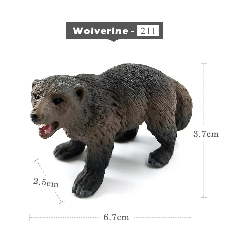 Моделирование леса диких животных модель один кусок Барсук Росомаха Anteater Beaver Bear фигурка ПВХ игрушка фигурка подарок для детей - Цвет: Wolverine - 211