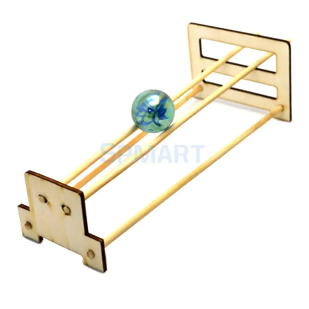 Exploring Physics Barycenter Center of Gravity Puzzle Experiment Toy DIY Dual-track Slope Roll Up Ball Science Toy Building Kits