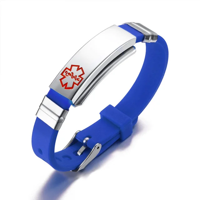 Personalized Medical Alert Id Tag Silicone Bracelet Adjule Personalized Medical Alert Id Tag Silicone Bracelet Adjule Wristbands And Fits S Kids Jewelry Free
