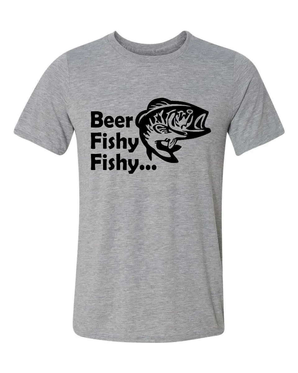 Beer Fishy, футболка рыбака, дневная футболка для отцов, Мужская футболка, крутая Повседневная футболка, Мужская модная футболка унисекс