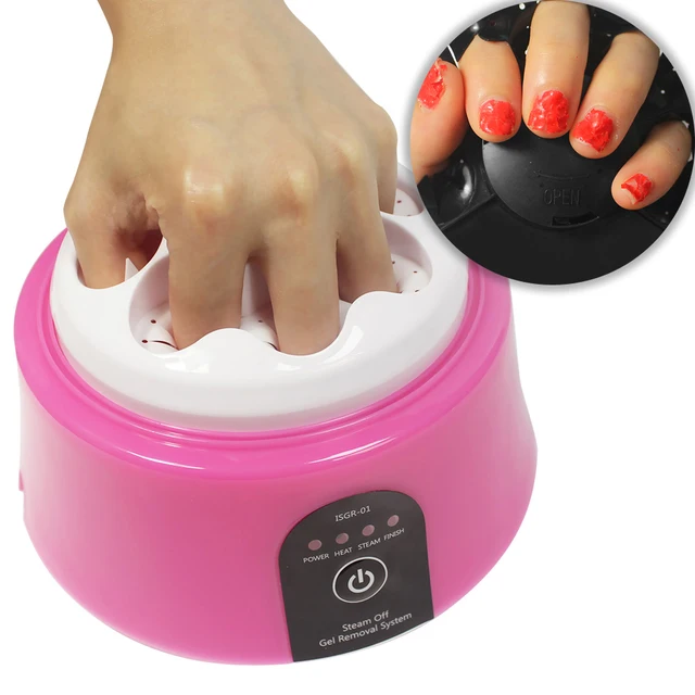 30W Nail Gel Polish Remover Machine,Steam Off Gel Removal Pink Color