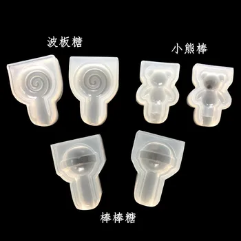

Mirror DIY glue mold 3 candy mold wave sugar bear Lollipop combination stereo clay mould