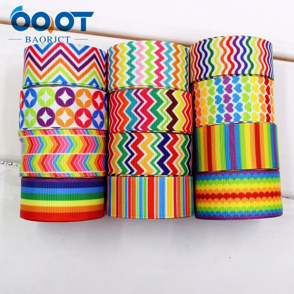 

1741590,OOT BAORJCT 25mm 10yard/lot Ripple Ribbons Thermal transfer Printed grosgrain Wedding Accessories DIY handmade material