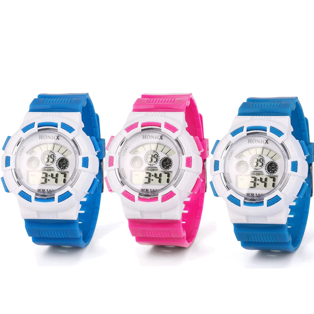 

New fashion Boy Girl watch Digital sports leisure Fitness electronic automatic clock silicone Child Kid LED Light Analog H5