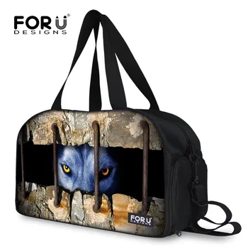 

2017 Men Travel Bags Large Capacity Luggage Travel Duffle Bags Cool Husky Print Canvas Folding Boarding Bag for Trip