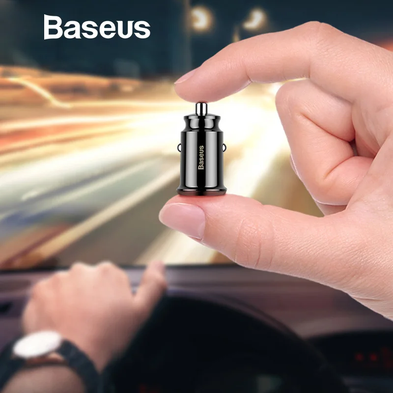 Baseus Mini USB Автомобильное зарядное устройство для мобильного телефона планшета gps 3.1A быстрое зарядное устройство автомобильное зарядное устройство двойной USB Автомобильное зарядное устройство для телефона