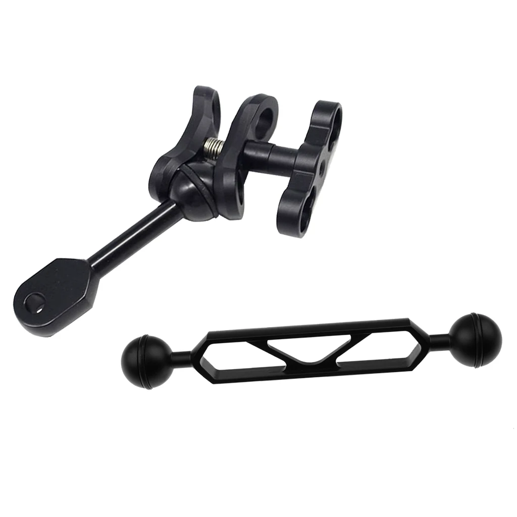 Aluminum alloy Scuba Diving Light Dual Single Ball Joint Arm Clamp Mount Accessories for Underwater Camera Flashlight