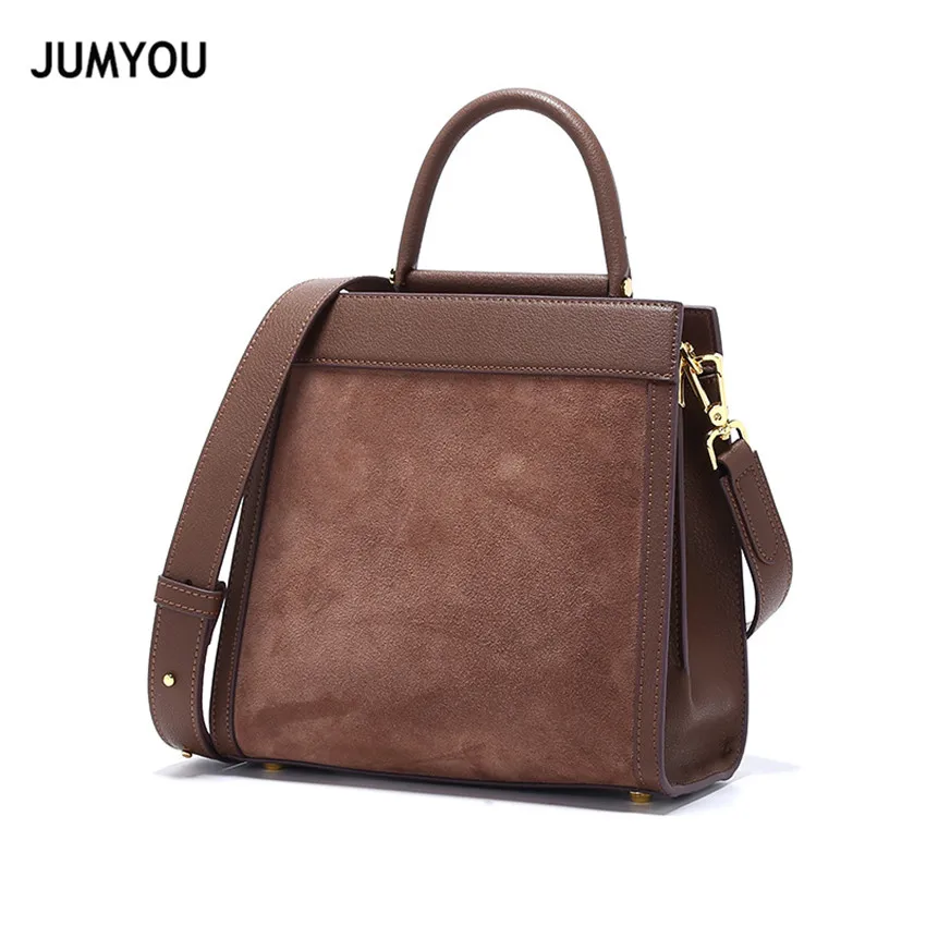

Ladies Shoulder Bags Split Leather With Nubuck Leather Vintage Womens Messenger Bag Simple Females Handbags Matte Leather Retro