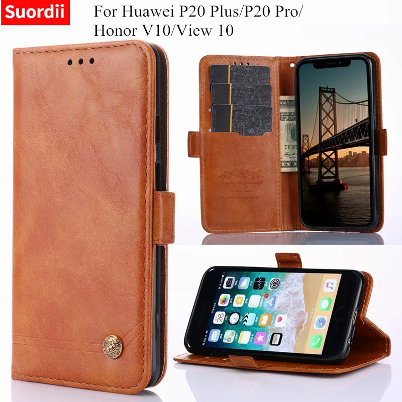Wallet Case For Huawei P20 Plus Pro Flip PU Leather Phone Bag Honor V10 View 10 Cover Fundas With Card Slot | Мобильные телефоны и
