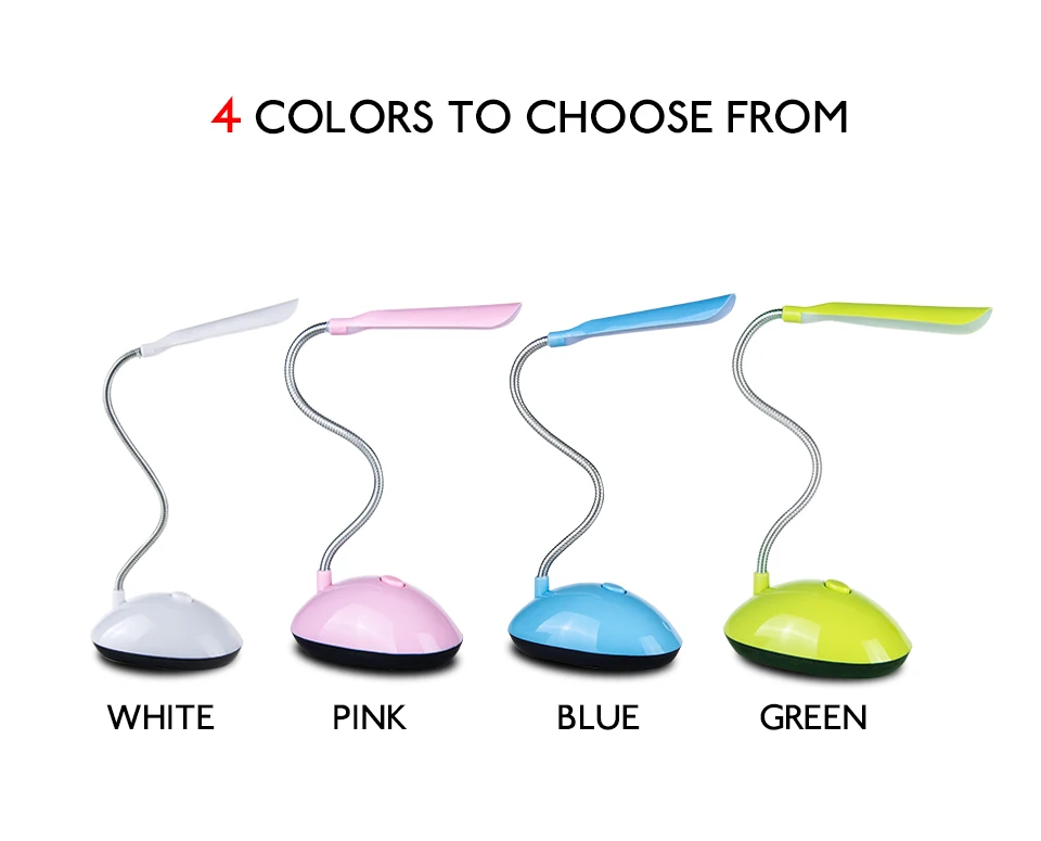 Mini Flexible LED Night Lights Table Lamp Reading Book Eye Protection Flexible Push Switch Bendable Battery Powered (4)