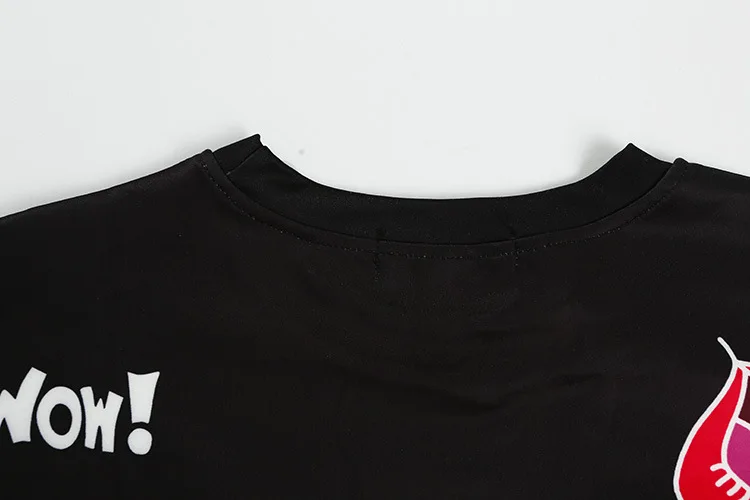 Гайавате Camisetas Mujer мультфильм печатных жен. Футболка с длинными рукавами летние шорты рукавами Harajuku футболки Повседневное черный Футболки T4336