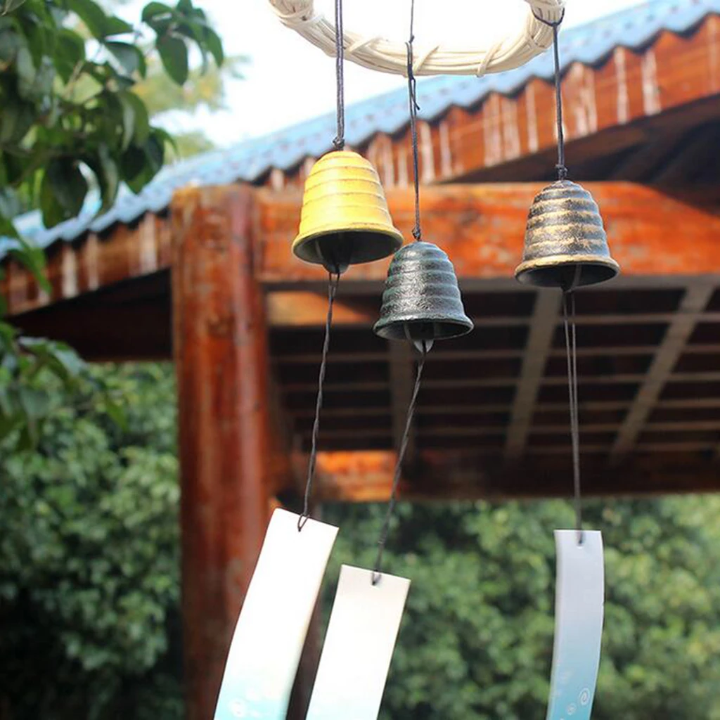 Traditional Japanese Iwachu Cast Iron Bell Wind Chimes Patio Decoration