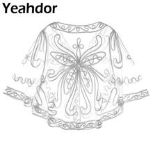 Женская шаль для свадебной вечеринки, рукав до локтя, v-образный вырез, Прозрачное цветочное кружевное платье с вышивкой, модное открытое переднее платье, кардиган, накидка