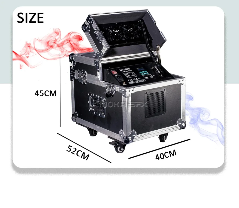 Нет необходимости предварительно нагревать 600 Вт двойная дымка машина DMX Беспроводная дымовая Тумана машина Fogger машина для сценического оборудования