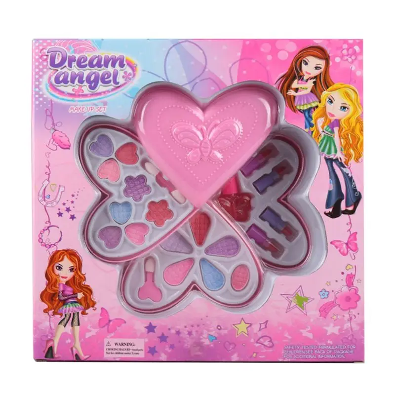  Creative Heart Children Kids Colorful Eye Shadow Brush Cosmetics Girl DIY Washable Makeup Pretend P