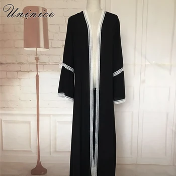 

Women Long Sleeve Islamic Turkish Robe Musulmane Dress Fashion Lace Maxi Long Abaya Dress For Muslim Dress Abaya Dubai