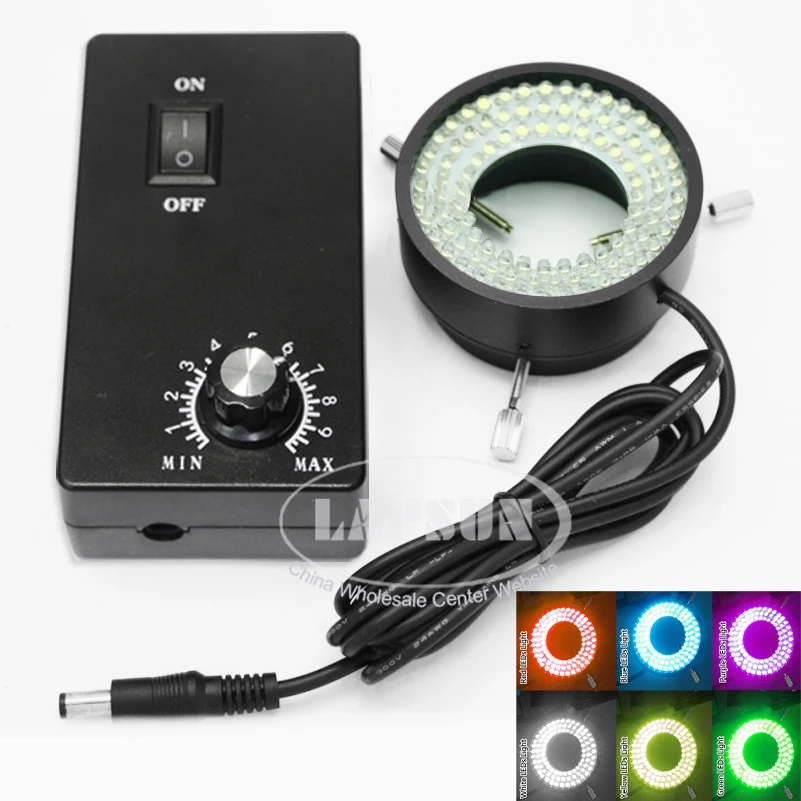 

96 LED Ring Light Illuminator Adjustable Lamp for Industry Stereo Camera Microscope Magnifier White Red Yellow Blue Green Purple