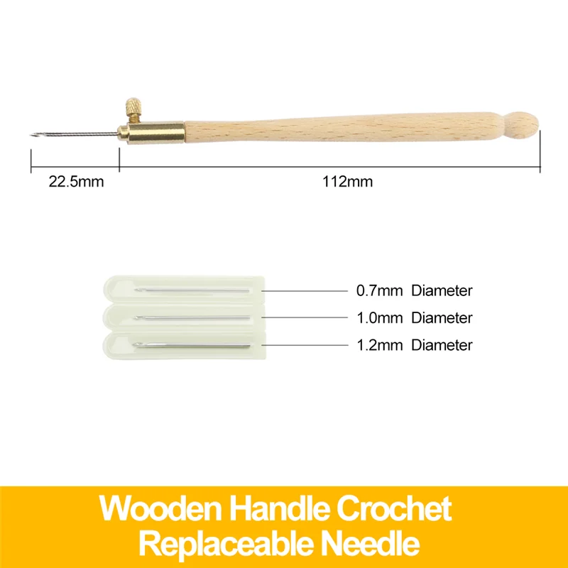 Вязальный крючок с деревянной ручкой и 3 иглами|Швейные иглы| |