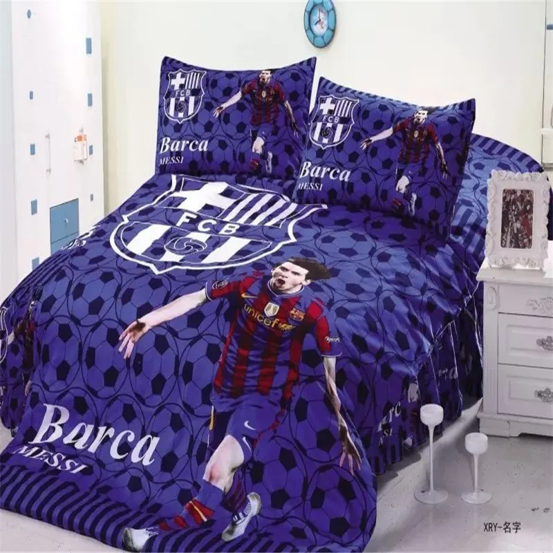 2016 popular soccer star 2/3 pcs twin/single bed boys bedding set duvet cover bed sheet pillow