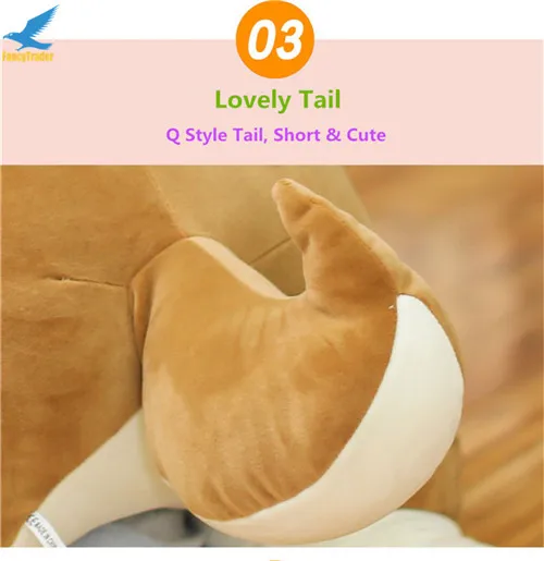 Fancytrader New 43'' Large Soft Anime Shiba Inu Plush Toy Stuffed Soft Lying Animal Akita Dog Doll 110cm Cartoon Pillow Present (9)