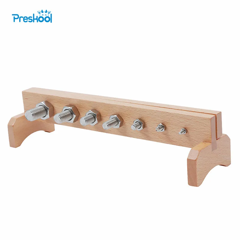  Montessori Kids Toy Baby Wood Screw Bolts and Nuts Learning Educational Preschool Training Brinqued