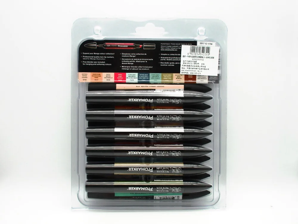 Winsor& Newton Promarker ручка для рисования манги набор 12+ 1 маркеры 13 шт. эскизные маркеры на спиртовой основе Двойные наконечники манга ручки для рисования