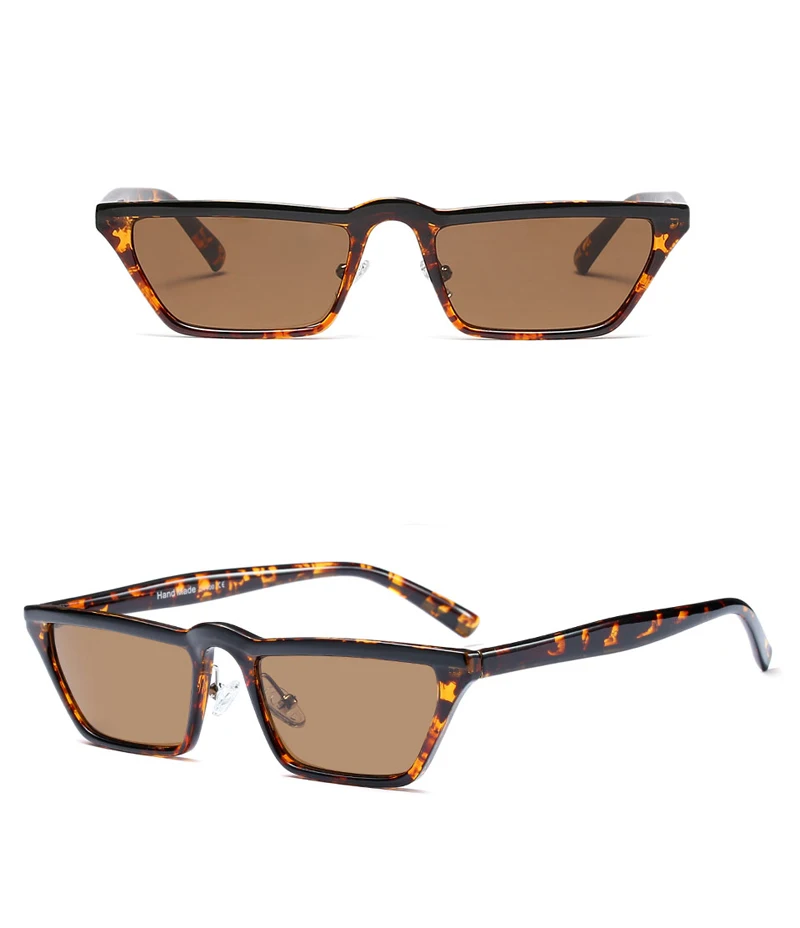 Peekaboo квадратные маленькие Солнцезащитные очки женские с плоским верхом милые Ретро леопардовые черные красные солнцезащитные очки «кошачий глаз» для женщин и мужчин uv400
