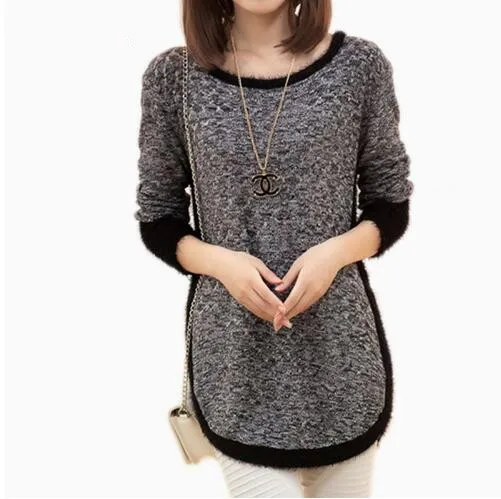 

top female winter 2019 Winter Female Mohair Sweater Knitted round neck sweaters Pullovers women lady's sweater FEMALE SWEATER