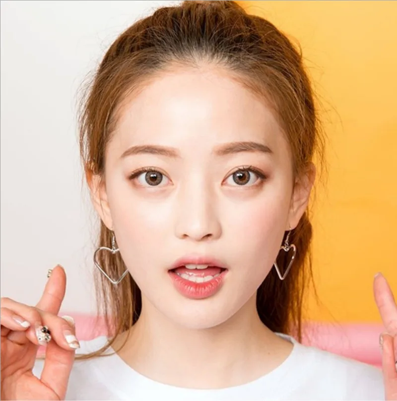 

Fashion Love Heart Earrings Jewelry Gold-Color Cubic Simple Drop Dangle Earrings Female