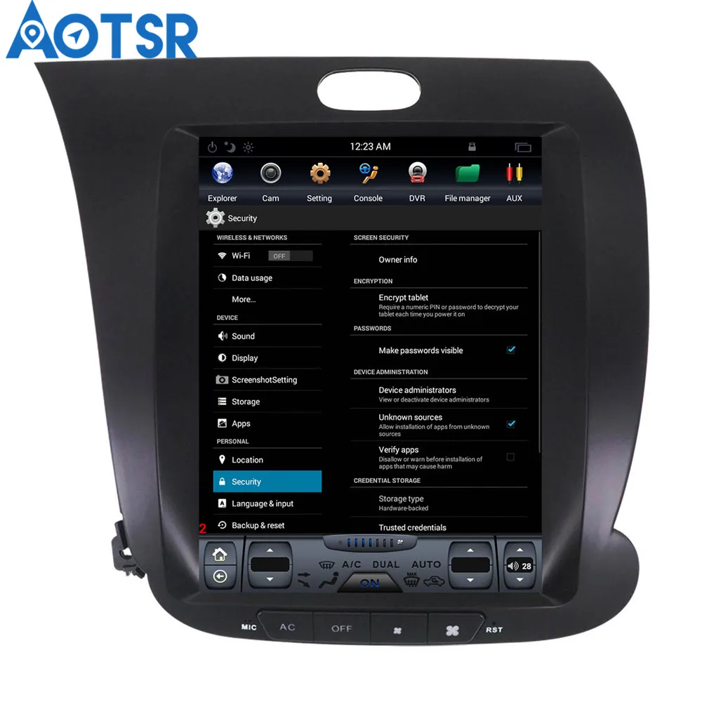 Top Aotsr Android 7.1 Tesla style Car No DVD Player GPS Navigation For KIA CERATO K3 FORTE 2013-2016 Headunit Car Radio Record wifi 2