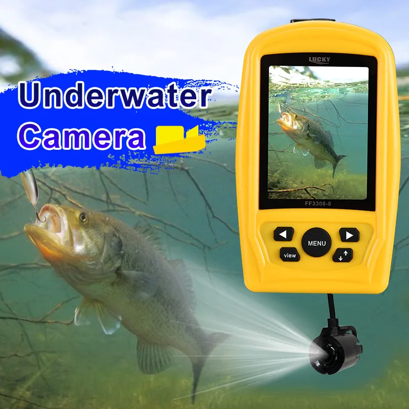 محظوظ FishFinder FF3308-8 تحت الماء الصيد & التفتيش نظام الكاميرا CMD الاستشعار 3.5 بوصة TFT 20 متر كابل صياد السمك