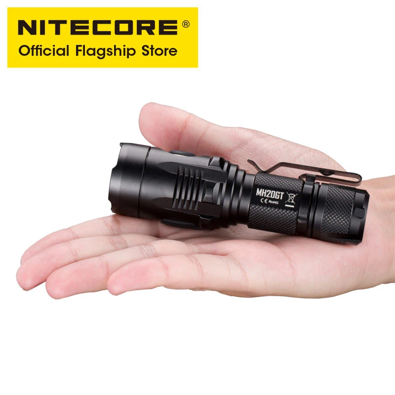 NITECORE MH20GT перезаряжаемые сильный свет литиевая батарея флэш-светильник водонепроницаемый портативный поисковая лампа