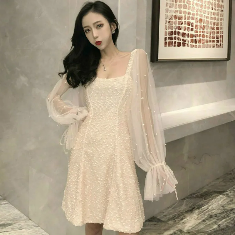 

Korean Elegant Sexy Mesh Club Party Dress Women's Dresses Spring Summer Dress Women Clothes 2019 Vestidos Robe Femme ZT2017