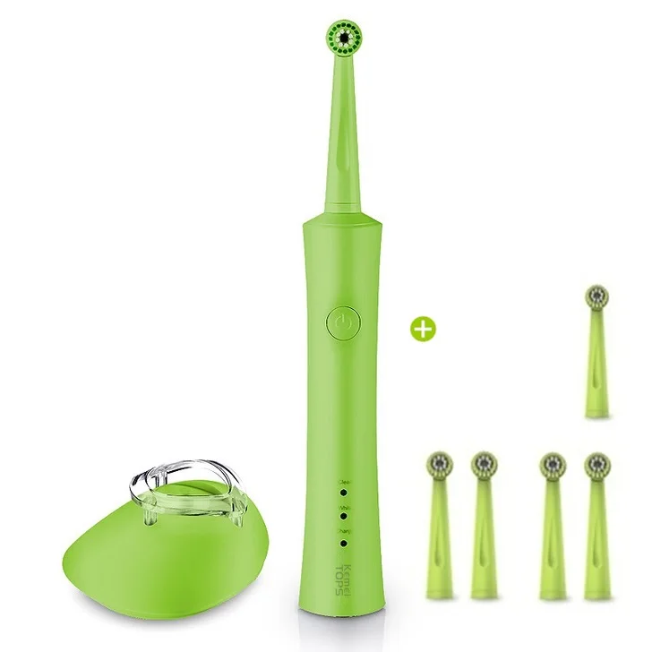 Двухскоростная вращающаяся перезаряжаемая электрическая зубная щетка для путешествий, ультра звуковая зубная щетка, зубная щетка для детей, взрослых и детей - Цвет: total 6 brush head