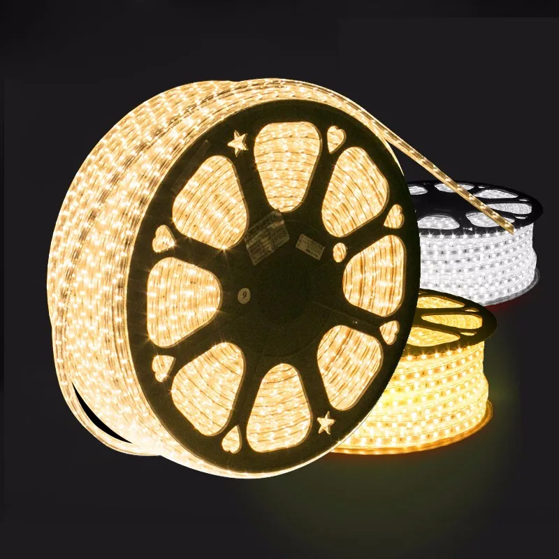 10 м 11.52 Вт/м белый/теплый белый 600led SMD 5050 Светодиодные ленты свет лампы Водонепроницаемый IP66 AC 220 В для гостиная столовая Спальня