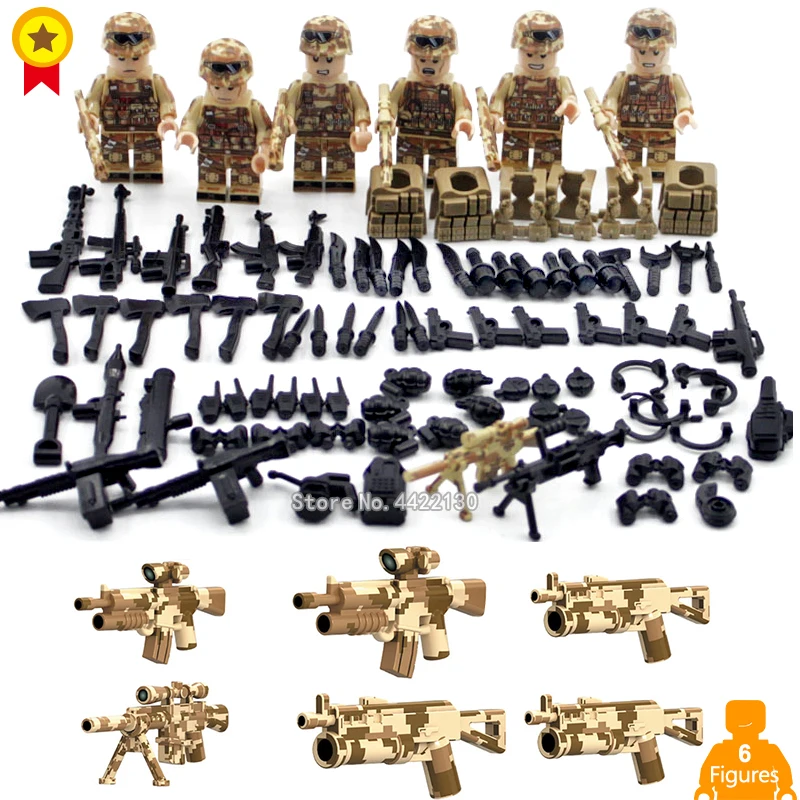 

Assault troops Big action Special forces figures Multiple weapons Building Blocks model Compatible legoinglys military ww2