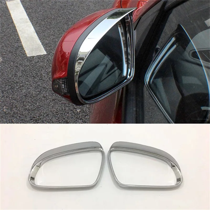 For Hyundai Kona Encino Kauai 2018 2019 ABS Chrome Rain Eyebrow Trim Cover Rearview Mirror Car Accessories Styling Parts |
