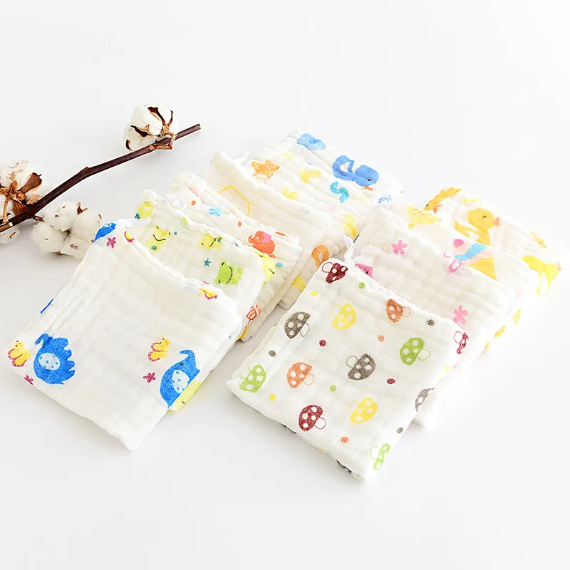 5 шт., хлопок, марлевые полотенца для новорожденных, набор, детское мультяшное полотенце для купания, нагрудники для кормления, квадратные полотенца, платок