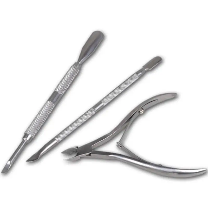 

Mayitr 3pcs Nail Art Cuticle Spoon Pusher Nipper Clipper Manicure Set Professional Nail Tool kit
