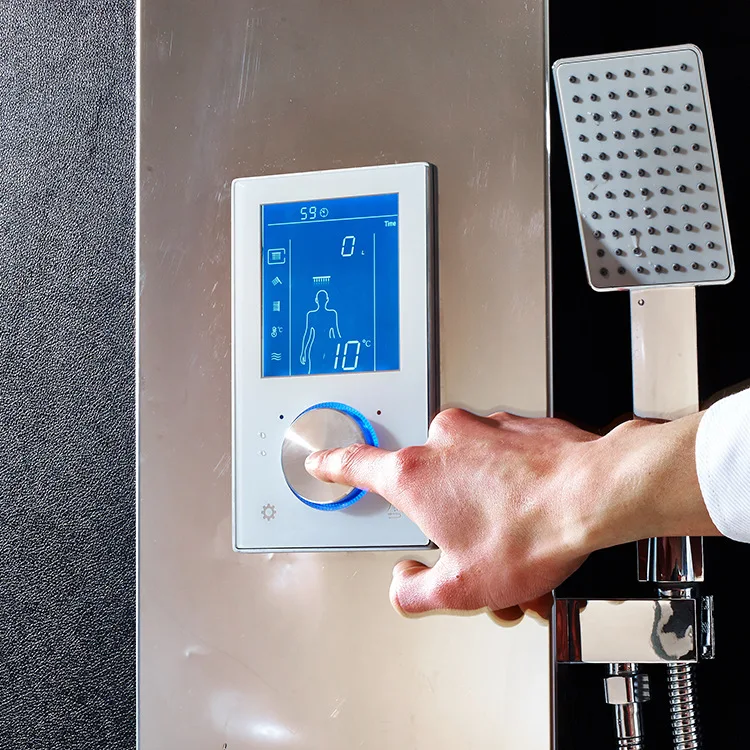 Цифровой умный термостат для душа, смеситель для ванной комнаты, термостатический душ, цифровая панель управления, термостатический душ, смеситель, клапан