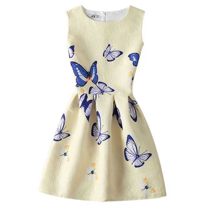 Платье для девочек летние платья для девочек одежда с принтом платье принцессы трапециевидной формы для девочек-подростков на день рождения вечернее платье - Цвет: as picture