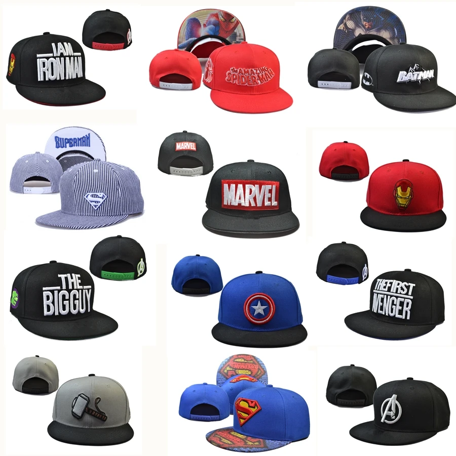 

Marvel DC superhero Baseball Cap Snapback Trucker hat the Avengers cotton Adjustable Hip Hop Hat embroidery cap christmas gift