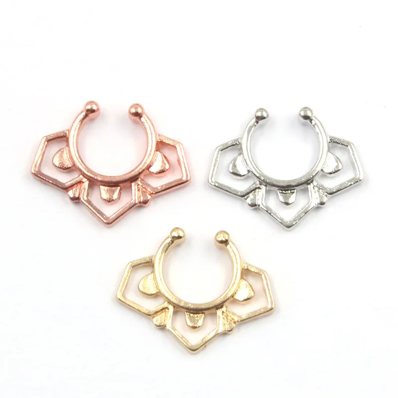 30pcs rose gold color Fake Nose Ring fake septum rings Piercing body