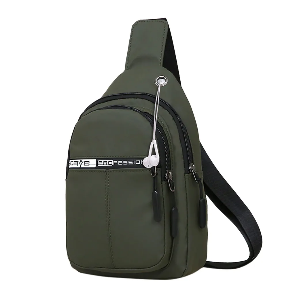 Нагрудная сумка для мужчин и женщин, водонепроницаемая сумка на плечо, Высококачественная сумка для путешествий на открытом воздухе, Повседневная вместительная сумка на плечо через плечо - Цвет: Зеленый