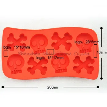 

200pcs/lot Skull Mold Silicone Mold Cooking Tools Cookie Cutter Ice Molds Ice Trays Ice Cream Tools Ice Cube Tray