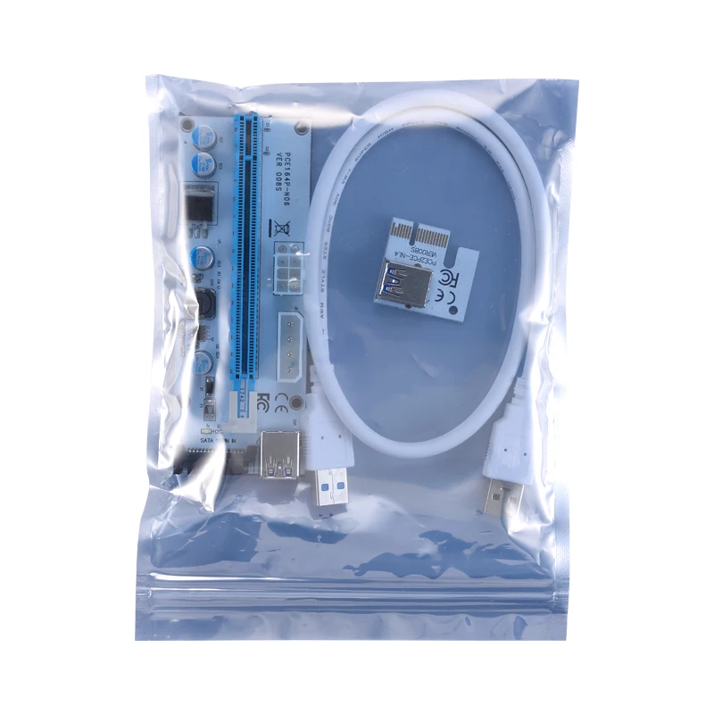 USB 3,0 PCI-E Express Riser Card 1x до 16x кабель-удлинитель данных 60 см 4PIN 6PIN SATA 15Pin для Шахтерская машина Биткойн Майнинг