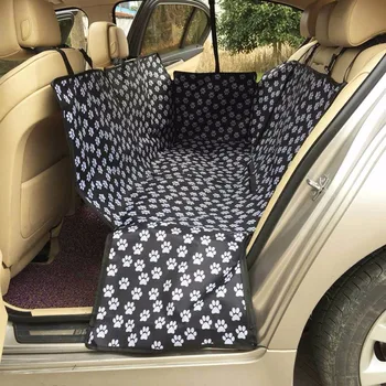 

Dog Car Seat Cover Waterproof Oxford Fabric Paw Pattern Back Bench Seat Travel Car Rear Back Hammock Dog Carriers