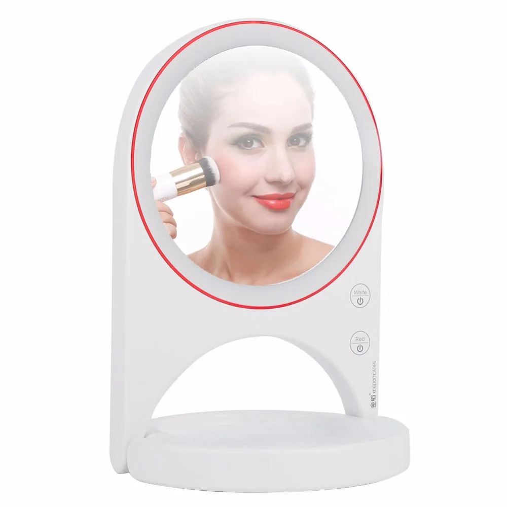 Светодиодный складное зеркало для макияжа usb зарядка Настольный косметический сенсорный выключатель макияж лампа зеркало